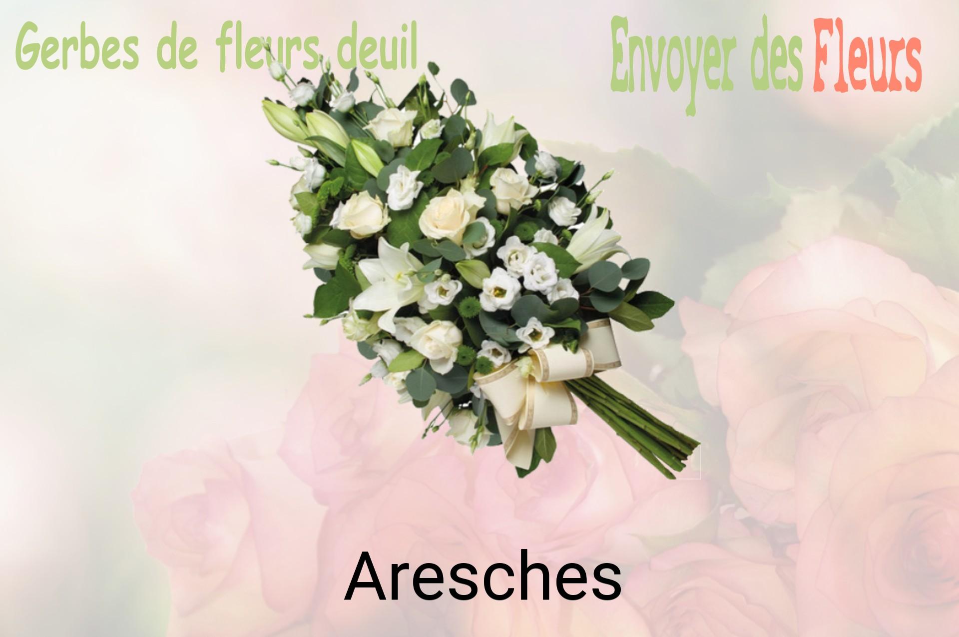 Gerbe de fleurs de deuil livrée à Aresches
